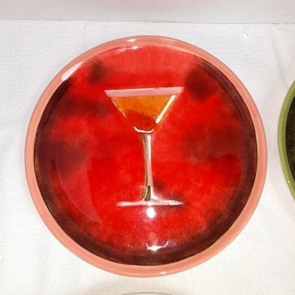 Artland Martini Collection Plates. Set of 4. Recipes on the that of each plate.